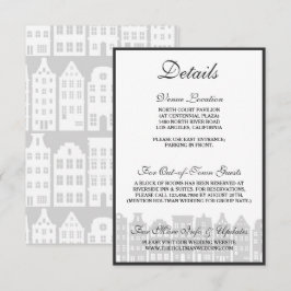 Tarjeta de detalles del Boda holandés del canal de