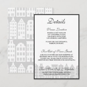 Tarjeta de detalles del Boda holandés del canal de