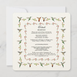 Tarjeta de detalles del Boda Hummingbird
