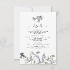 Tarjeta de detalles del Boda Lavender Wildflower G