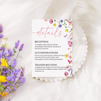 Tarjeta de detalles del Boda Love in Bloom