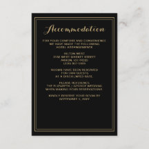 Tarjeta de detalles del Boda Marble Black and Gold