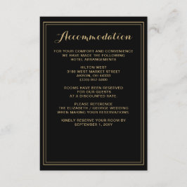 Tarjeta de detalles del Boda Marble Black and Gold