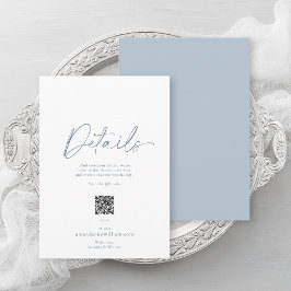 Tarjeta de detalles del Boda Minimalista Dusty Blu