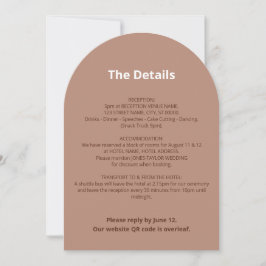 Tarjeta de detalles del Boda Mocha del código QR