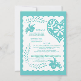 Tarjeta de detalles del Boda Papel Picado Mexicano