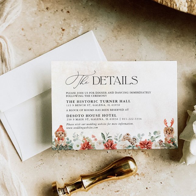 Tarjeta de detalles del Boda Pinecone Red Greenery (Subido por el creador)