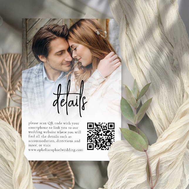 Tarjeta de detalles del Boda QR de sobreimpresión  (Subido por el creador)