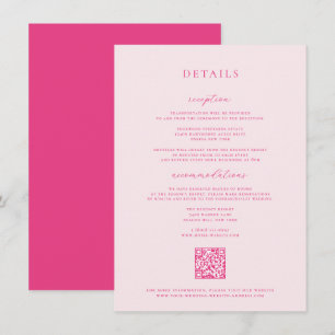 Tarjeta de detalles del Boda rosa Cerise