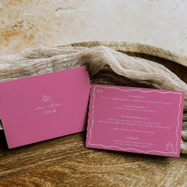 Tarjeta de detalles del Boda rosa de Doodle capric