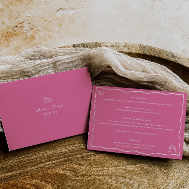 Tarjeta de detalles del Boda rosa de Doodle capric (Subido por el creador)