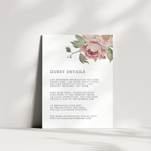 Tarjeta de detalles del Boda Rosa de Rubor (Subido por el creador)
