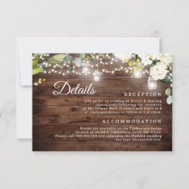 Tarjeta de detalles del Boda Rustic Floral String