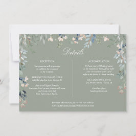 Tarjeta de detalles del Boda Sage Green Floral Cas