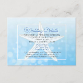 Tarjeta de detalles del Boda Starfish de las burbu