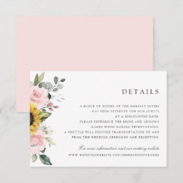 Tarjeta de detalles del Boda Sunflowers Rubor Gree