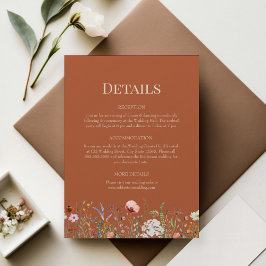 Tarjeta de detalles del Boda Terracotta Wildflower