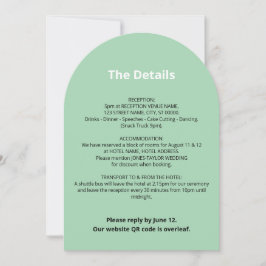 Tarjeta de detalles del Boda verde de la Fábrica d