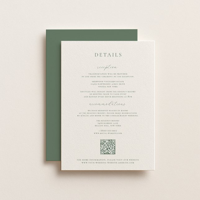 Tarjeta de detalles del Boda verde sabio (Subido por el creador)
