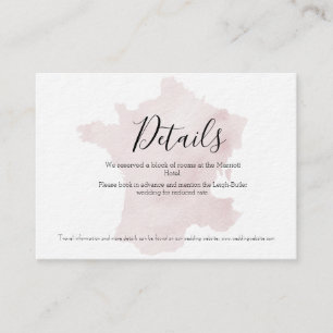 Tarjeta de detalles del Boda Watercolor Silhouette