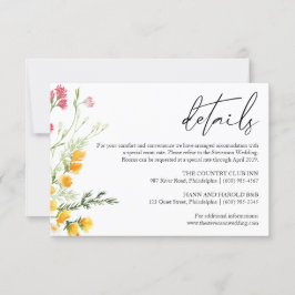 Tarjeta de detalles del Boda Wildflowers