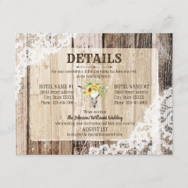 Tarjeta de detalles del Boho Rústico Sunflowers Lo