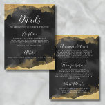 Tarjeta de detalles del evento Gold Watercolor Mit<br><div class="desc">Elegant Bar o Bat Mitzvah Event Details Card. Perfecto para compartir información importante con sus invitados, esta elegante tarjeta está diseñada para acomodar detalles para el día de la celebración o un fin de semana completo de eventos, con espacio para la información tanto en la parte delantera como en la...</div>