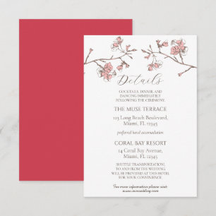Tarjeta de detalles del gabinete del Boda Sakura B