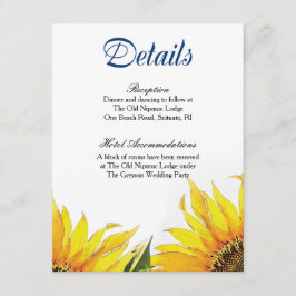 Tarjeta de detalles del girasol