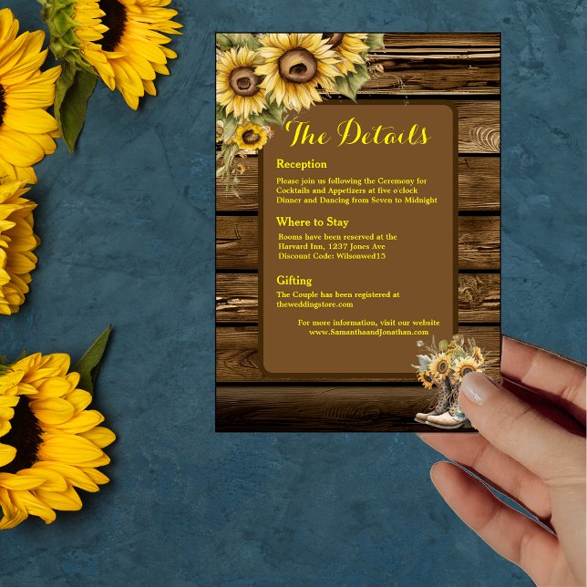 Tarjeta de detalles del país Vintage Rustic Sunflo (Subido por el creador)
