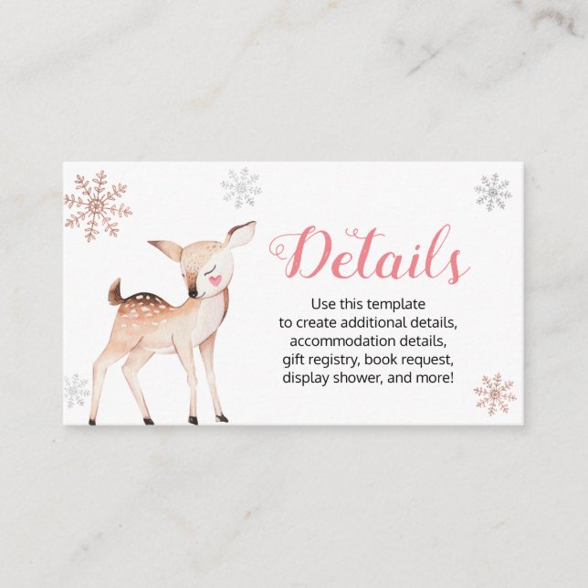 Tarjeta de detalles del primer cumpleaños de Deer  (Anverso)