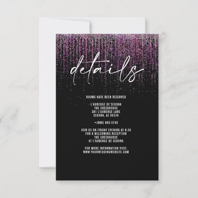 Tarjeta de detalles del Purpurina Edgy QR Magenta (Anverso)