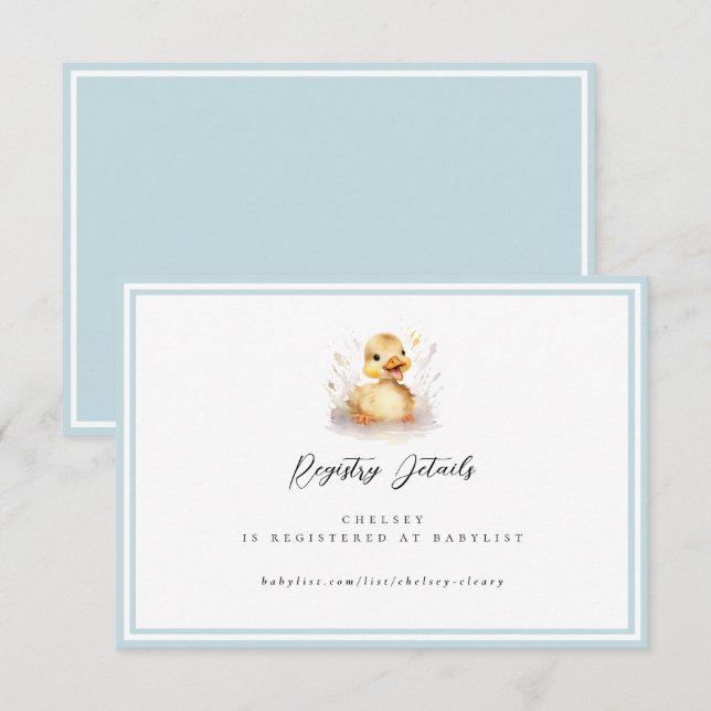 Tarjeta de detalles del registro de Little Duck Ba (Anverso / Reverso)