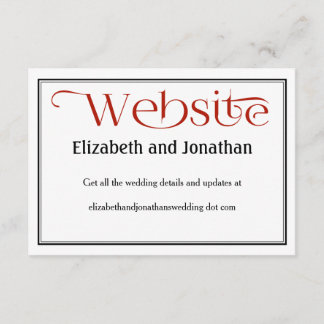 Tarjeta de detalles del sitio web Red Black and Wh