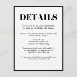 Tarjeta de detalles del Sr. y la Sra. Modern Bold