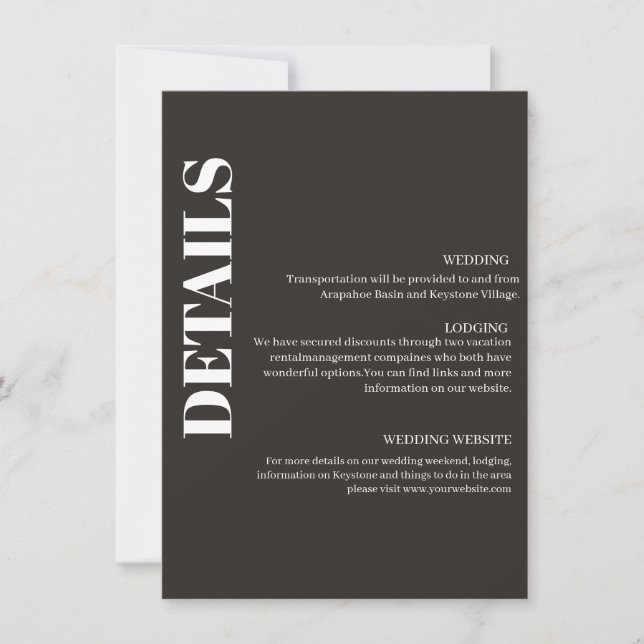 Tarjeta de detalles del texto moderno 14 (Anverso)