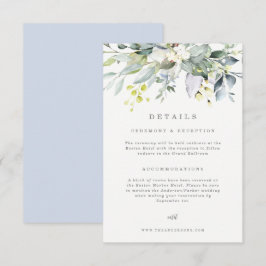 Tarjeta de detalles Dusty Blue Florals