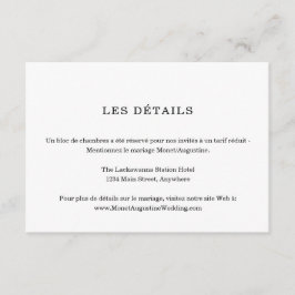 Tarjeta de detalles e información en francés