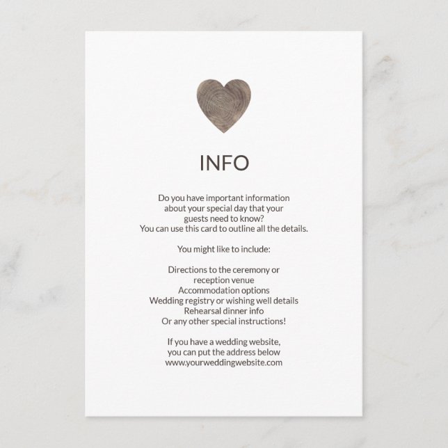 Tarjeta de detalles e información sobre el corazón (Anverso)