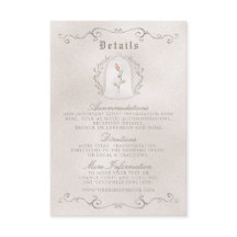 TARJETA DE DETALLES | Elegante Rosa del Boda de Be