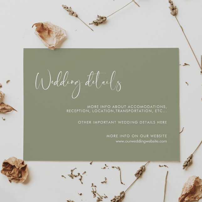 Tarjeta de detalles elegante y moderna de boda ver (Subido por el creador)