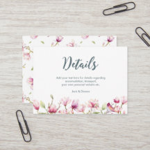Tarjeta de detalles floral elegante de la magnolia