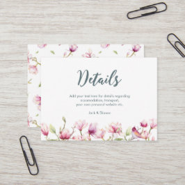 Tarjeta de detalles floral elegante de la magnolia