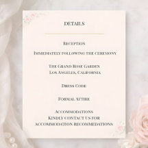 Tarjeta de Detalles Florales de Rubor de Lujo