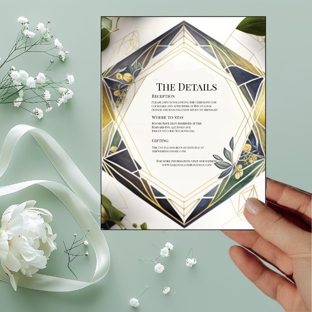 Tarjeta de detalles geométrica moderna con flores  (Subido por el creador)