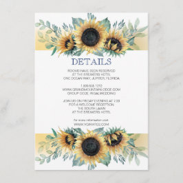 Tarjeta de Detalles Juego de Invitación Girasol y 