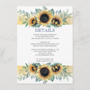 Tarjeta de Detalles Juego de Invitación Girasol y