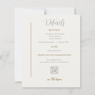 Tarjeta de detalles Minimalista boda