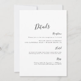 Tarjeta de detalles minimalista elegante y simple 