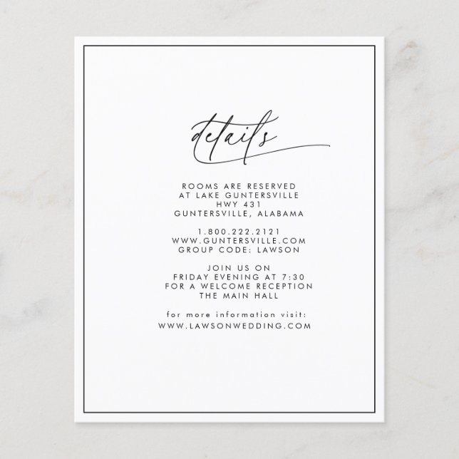 Tarjeta de detalles moderna (Anverso)